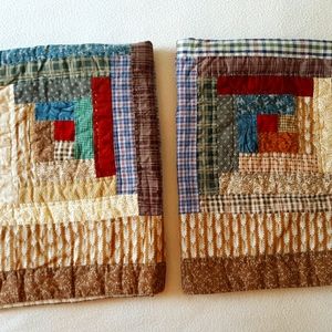 Log Cabin Quilted Pillow Shams